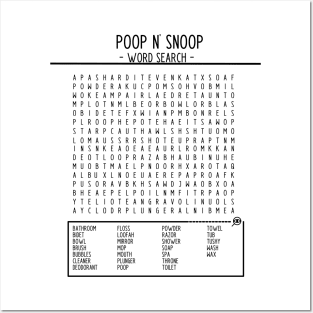 Bathroom Funny Wall Art Poop n Snoop Word Search Posters and Art